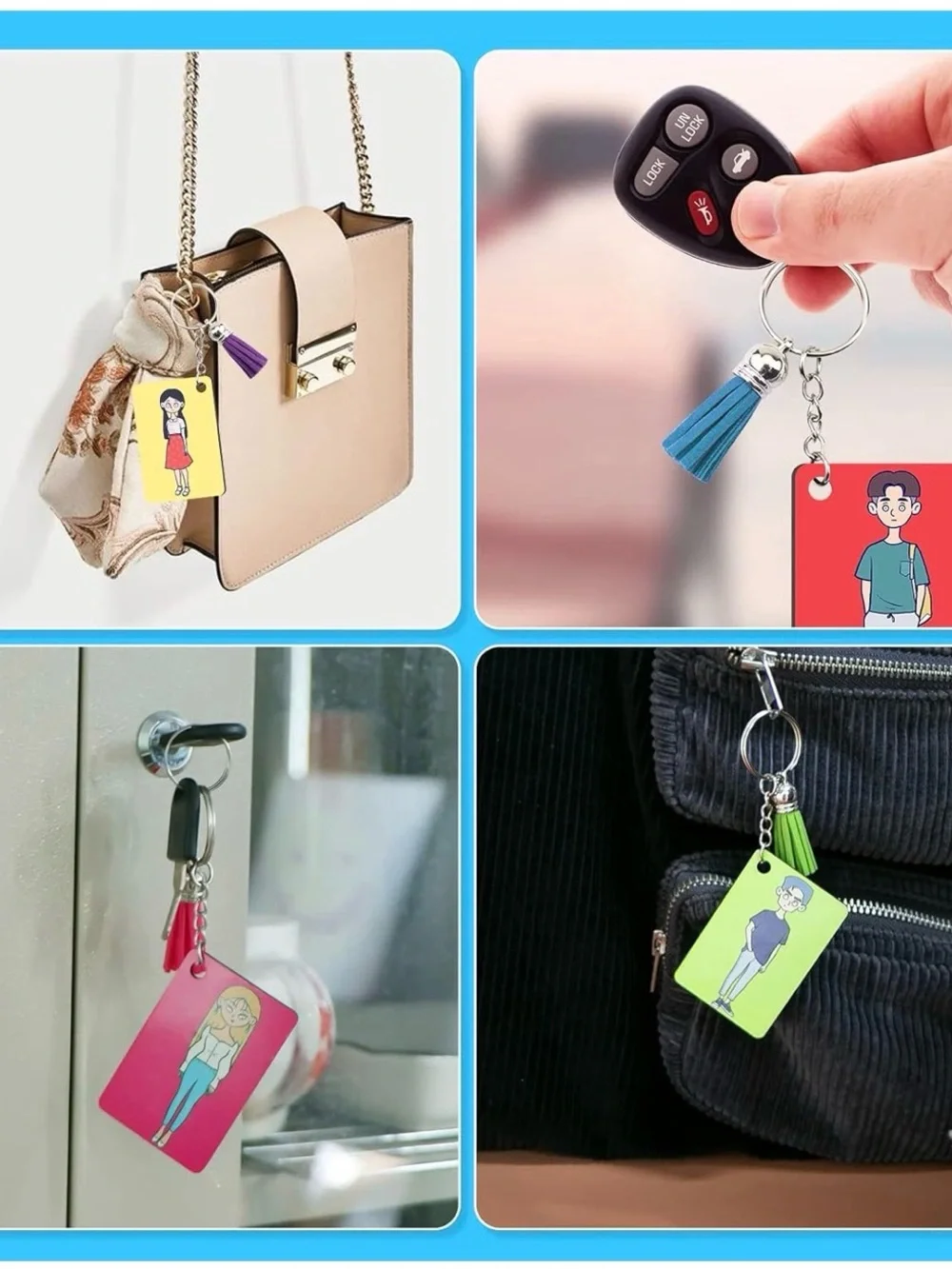HTVRONT Sublimation Keychain Blanks Assorted Shapes DIY Craft Kit – New